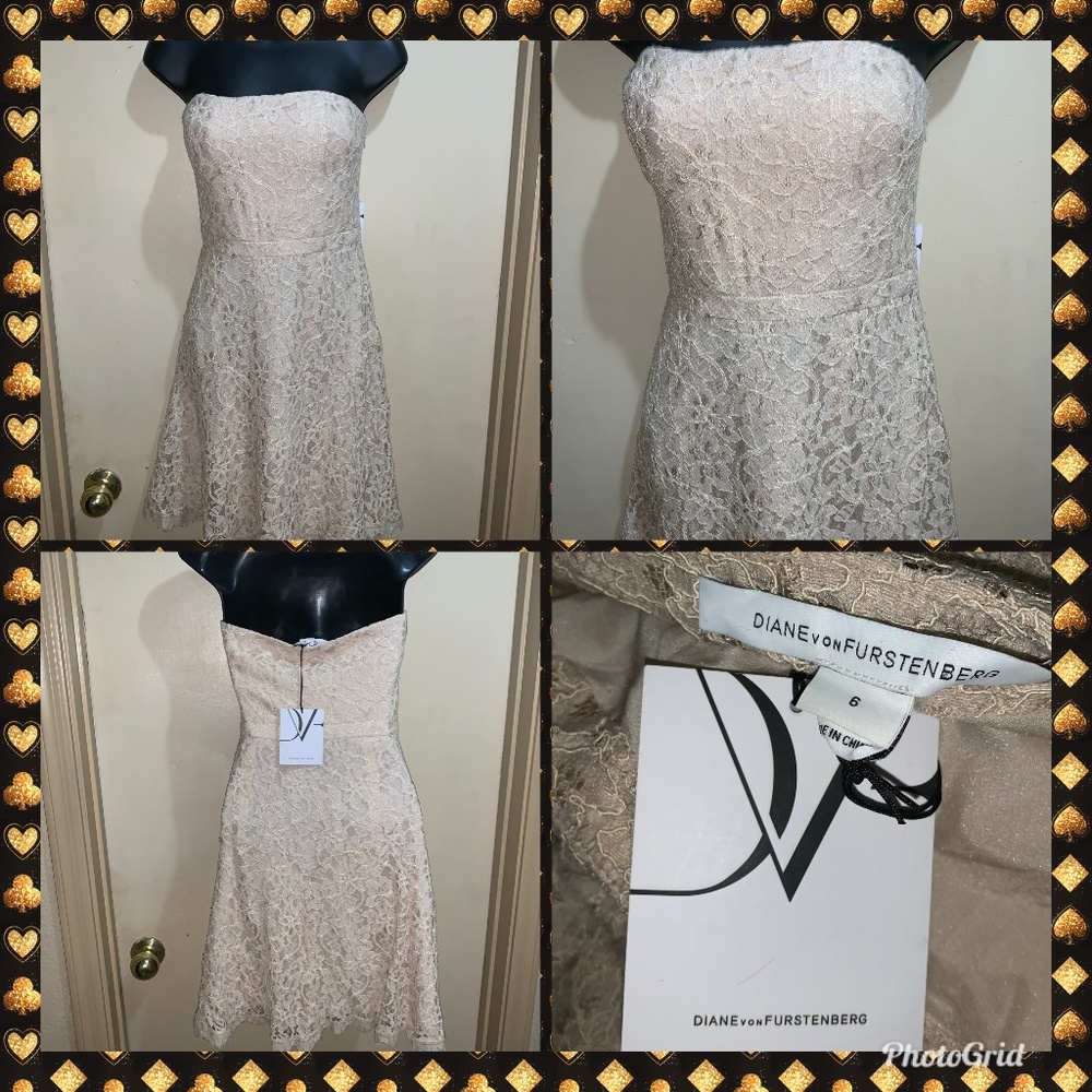 Diane von Furstenberg Amira Lace Dress SZ 6 NEW